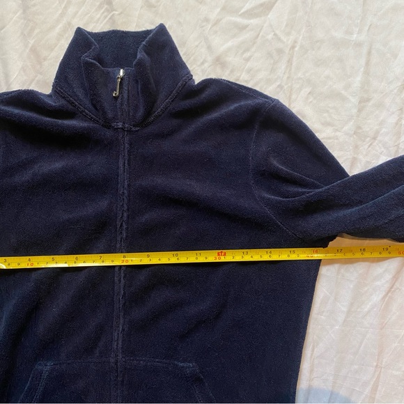 Juicy Couture Velour Navy J Zip Tracksuit Sweater Jacket Women’s Small Y2K - Picture 6 of 8